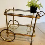 Chariot roulant vintage doré