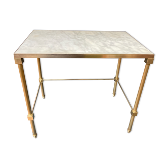 Table d'appoint en marbre et laiton