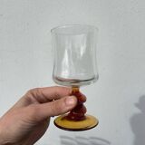 Amber stemmed glasses