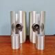 Pair of Space Age wall sconces in brushed aluminium, 1970.