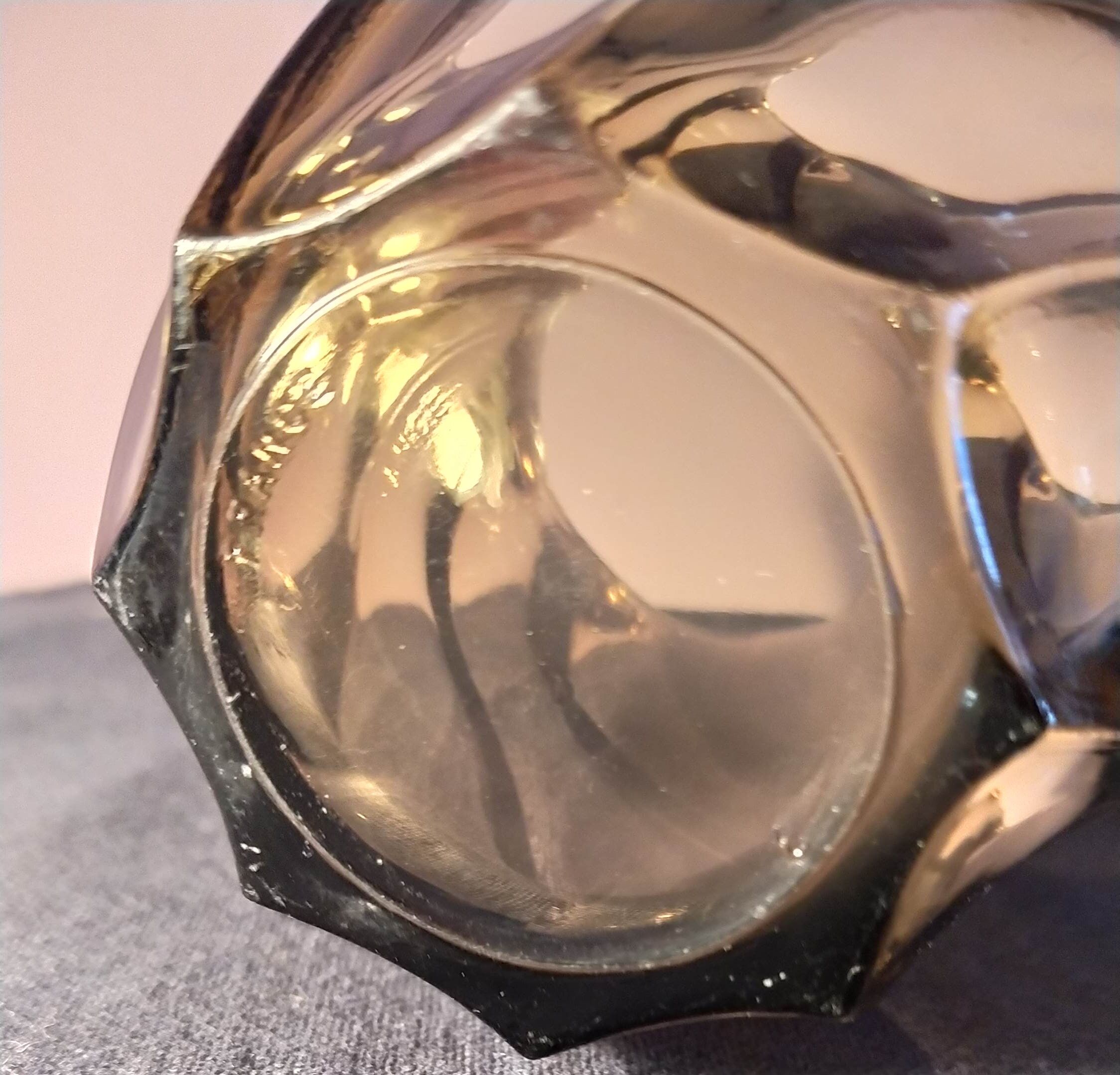 Vintage smoked glass vase