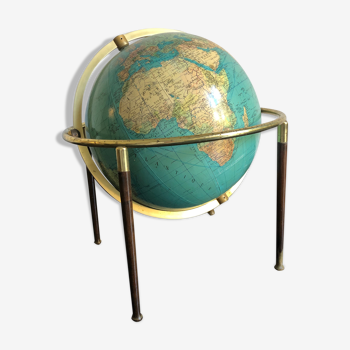 Globe terrestre quadripode colombus duo vintage 1960 - 50 cm