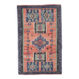 6x9 Red & Green Vintage Kilim Rug, 174x279Cm