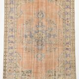 6x9 Peach & Cream Oriental Style Pattern Vintage Rug, 188x288Cm