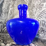 Vase Murano opaline bleue Ø34cm