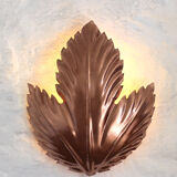 Metallic pink leaf wall lamps