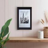 Notre-Dame of Antwerp, old engraving, printed in 1841.