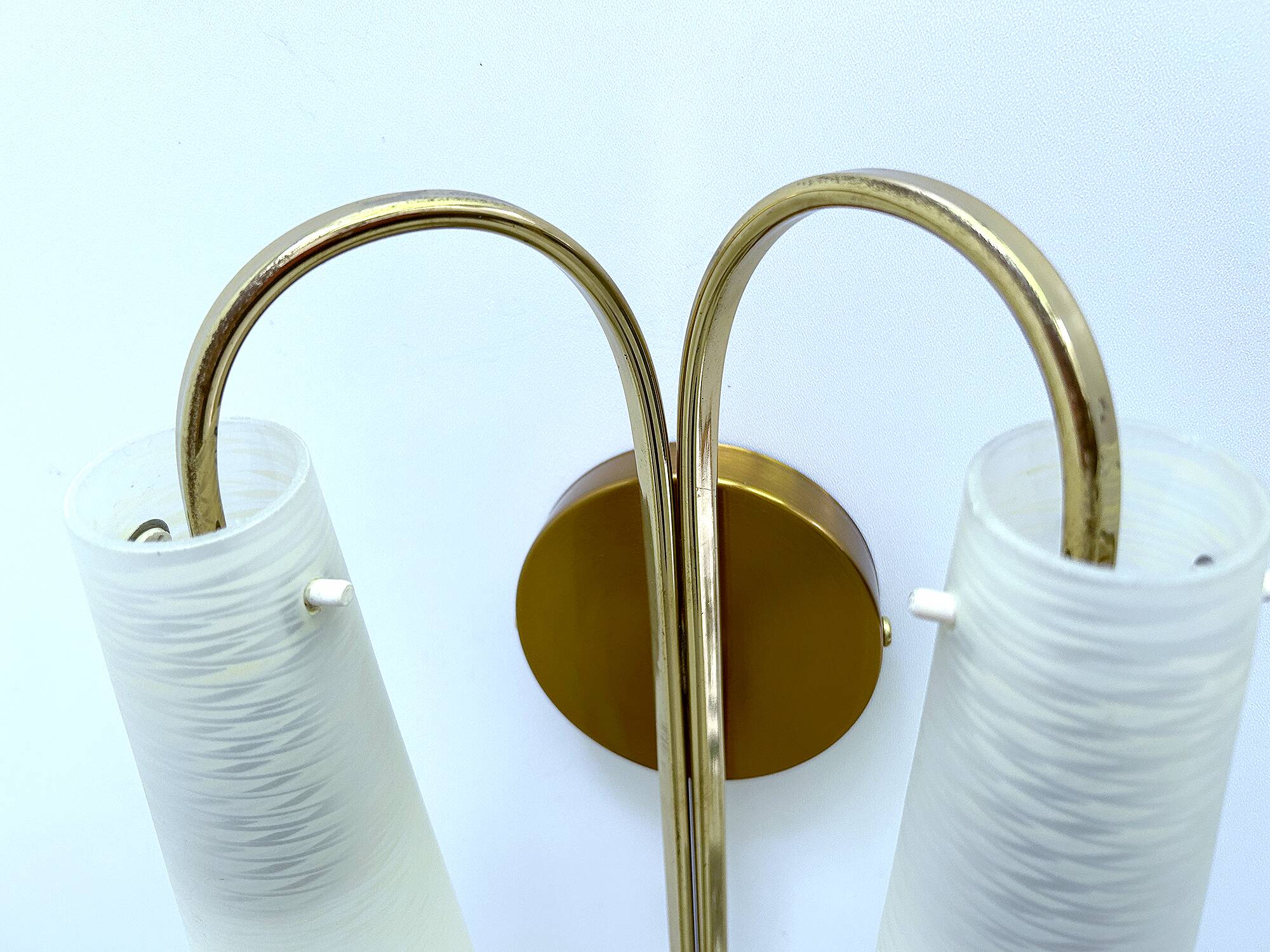 Vintage Italian Double Glass Sconce