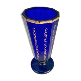 Art Nouveau vase in cobalt blue and gold crystal