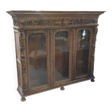 Richly carved solid oak bookcase