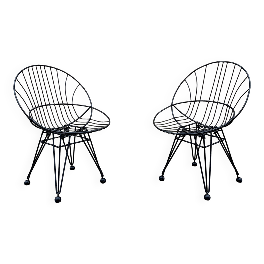 Pair of Cees Braakman Combex Wire Pastoe armchairs