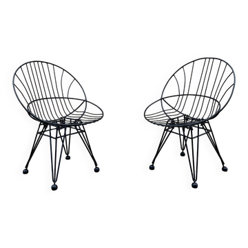 Pair of Cees Braakman Combex Wire Pastoe armchairs