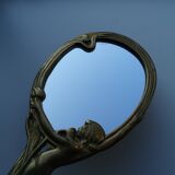 Hand-facing mirror bronze art nouveau style 1920