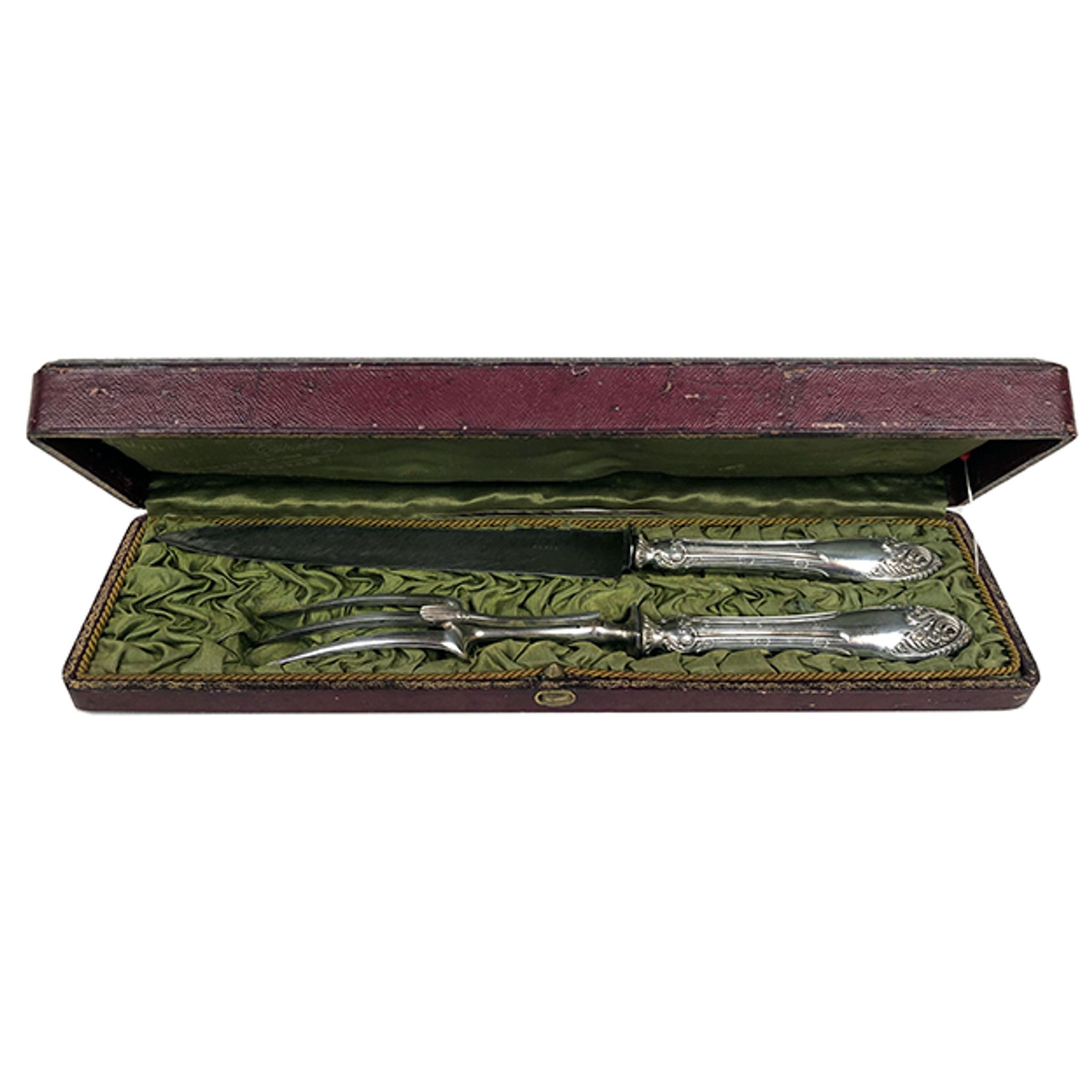 Leg service cutlery, silver punch Minerva