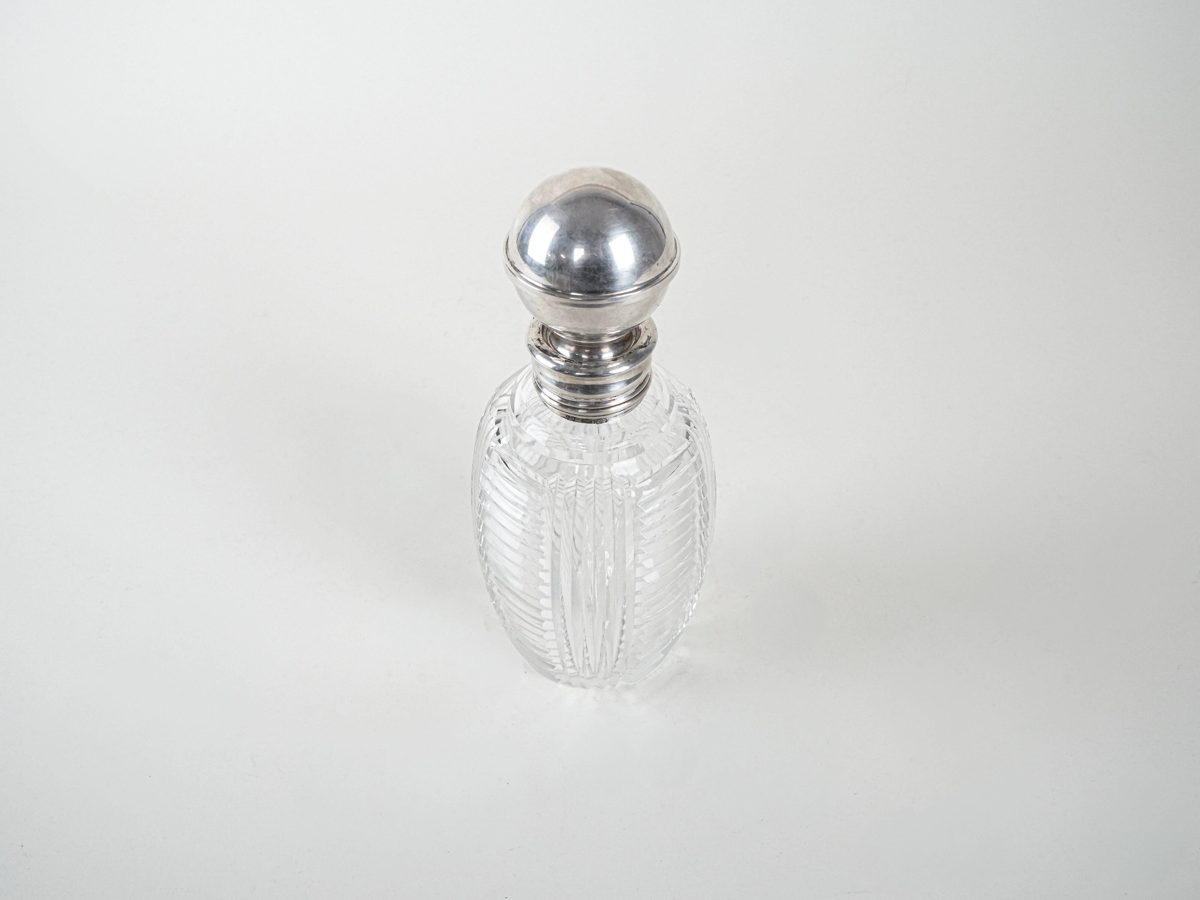 Crystal carafe, Italian design, 1970s, made in Italy