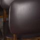 Set of 8 vintage 1960s wood and leather chairs designed by anonima castelli
