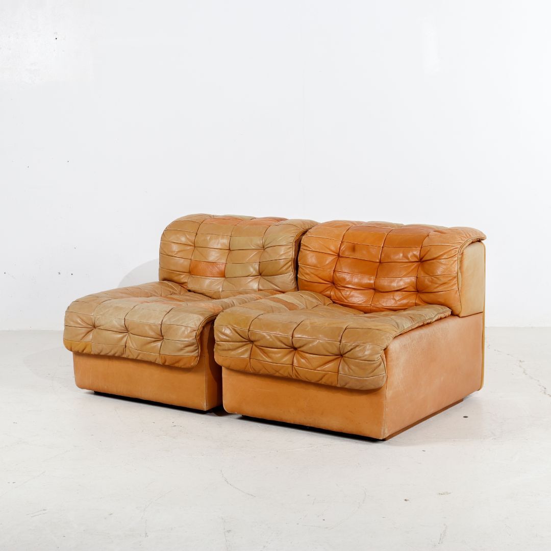 Pair of modular armchairs model DS11 by De Sede 1970