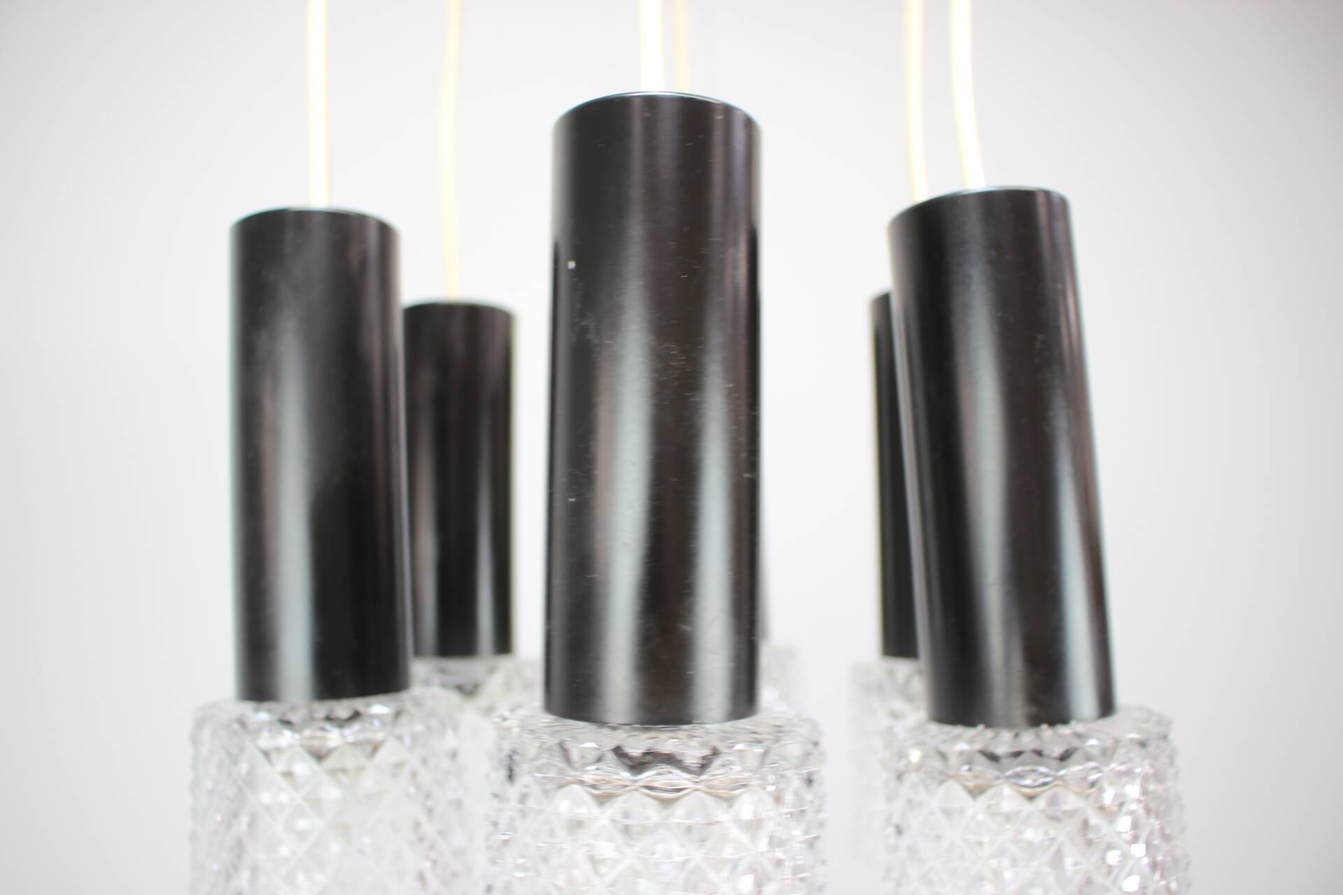 Czechoslovak opaline glass lustre from the 1970s