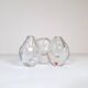 Midcentury Set of 3 Vases and Plate in Clear Crystal Glass Orrefors Sweden 1950