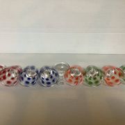 Service à liqueur motifs à pois multicolores
