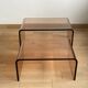 2 altuglas smoked nesting coffee table, 1970s