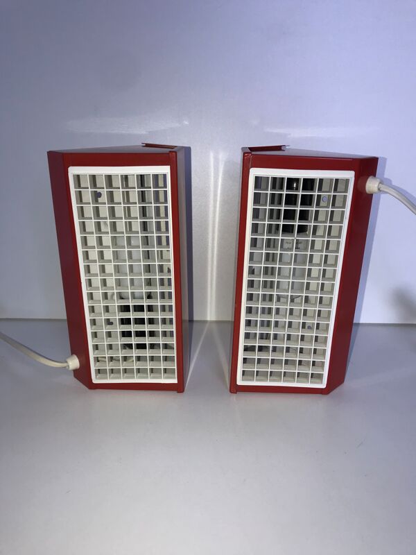 Paire d'appliques métal ikea type v204 rouge