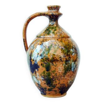 Very Decorative Water Jug Glazed Teimel Istvan Obanya Boros kancso pottery