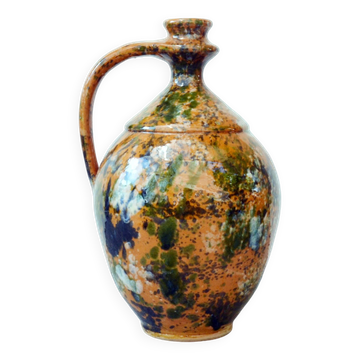 Very Decorative Water Jug Glazed Teimel Istvan Obanya Boros kancso pottery