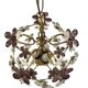 Suspension vintage fleur en laiton et verre
