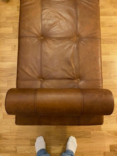 Daybed cuir marron style scandinave