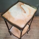 Bronze and onyx side table