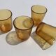 Suite de 4 verres lever ambrés, années 70