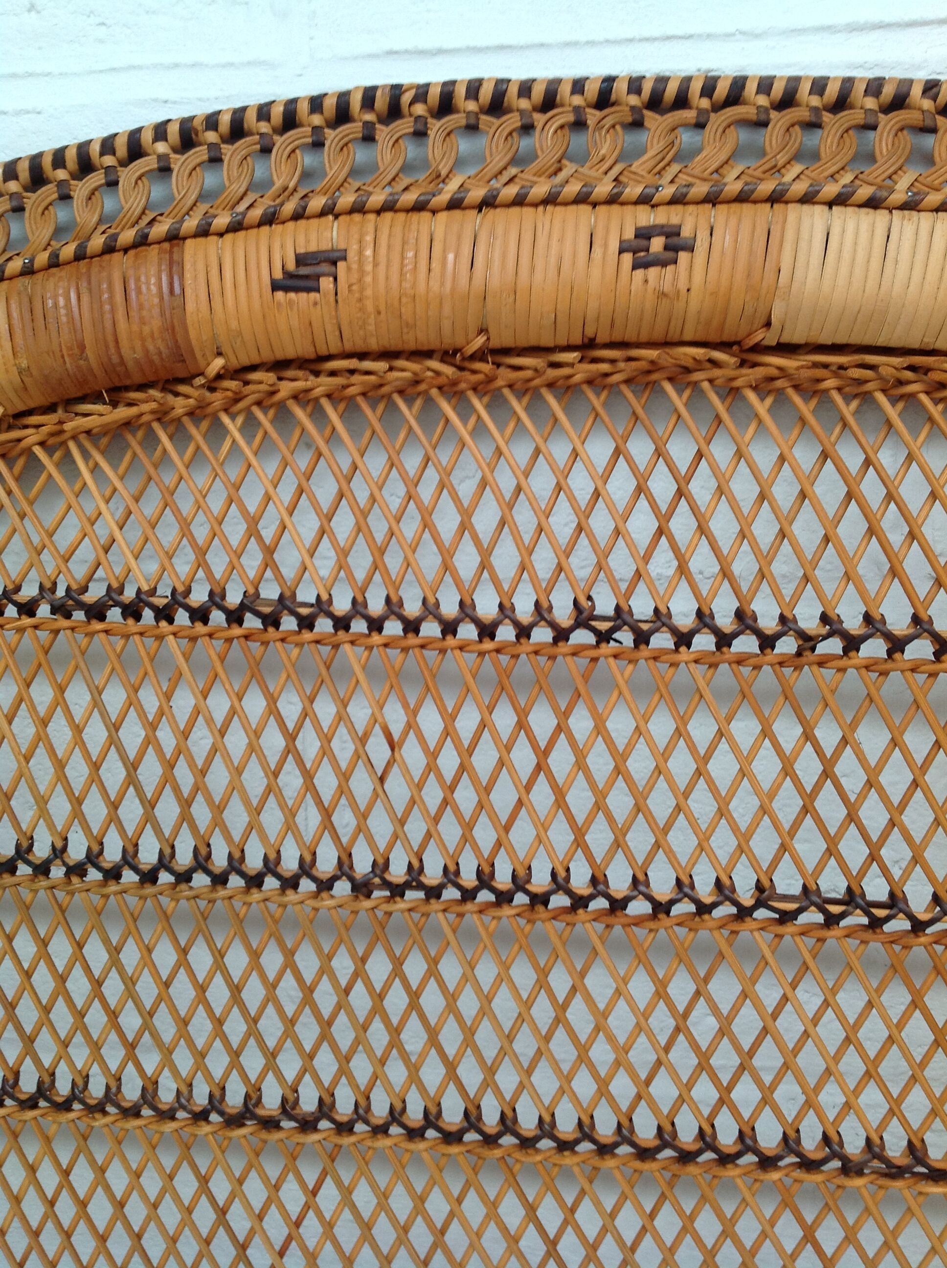 Vintage rattan bed head