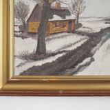 Painting „The Winterscape”, Scandinavian design, 1960s