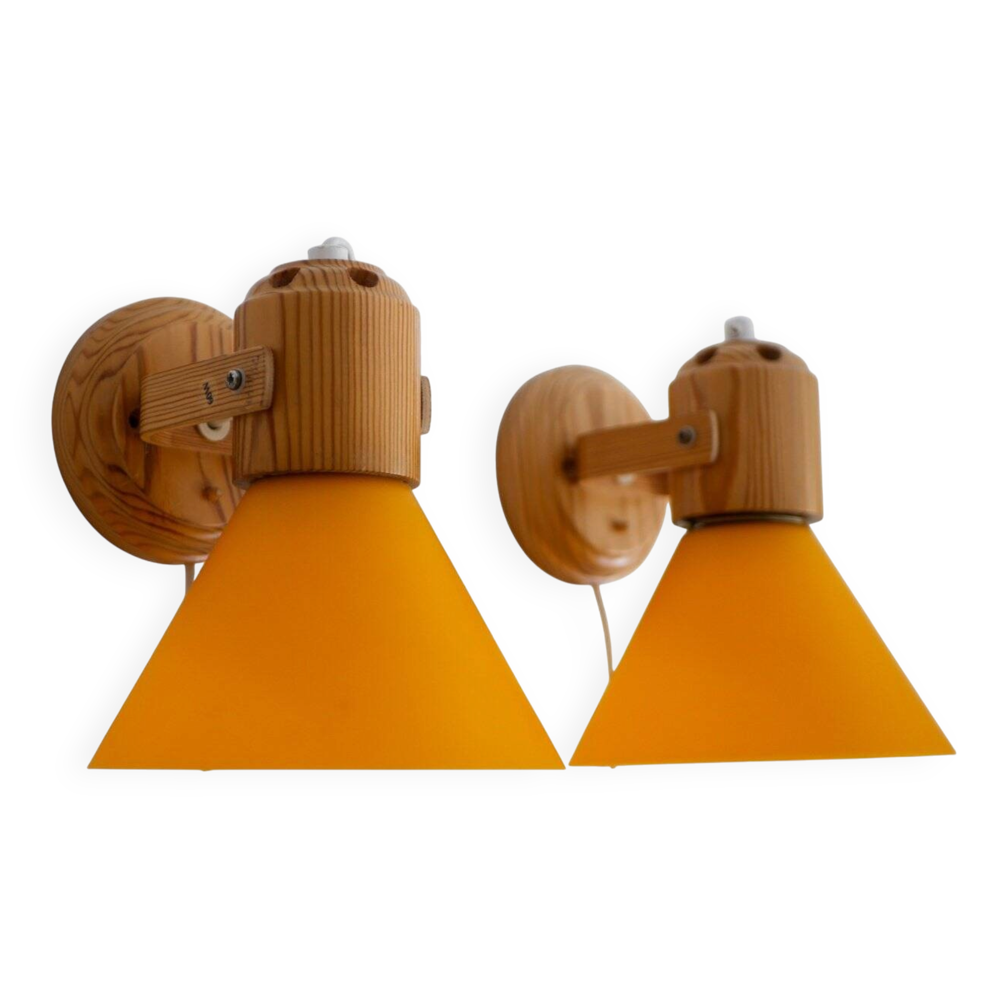 Pine wall sconces from Solbacken, 1975, set of 2