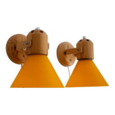 Pine wall sconces from Solbacken, 1975, set of 2