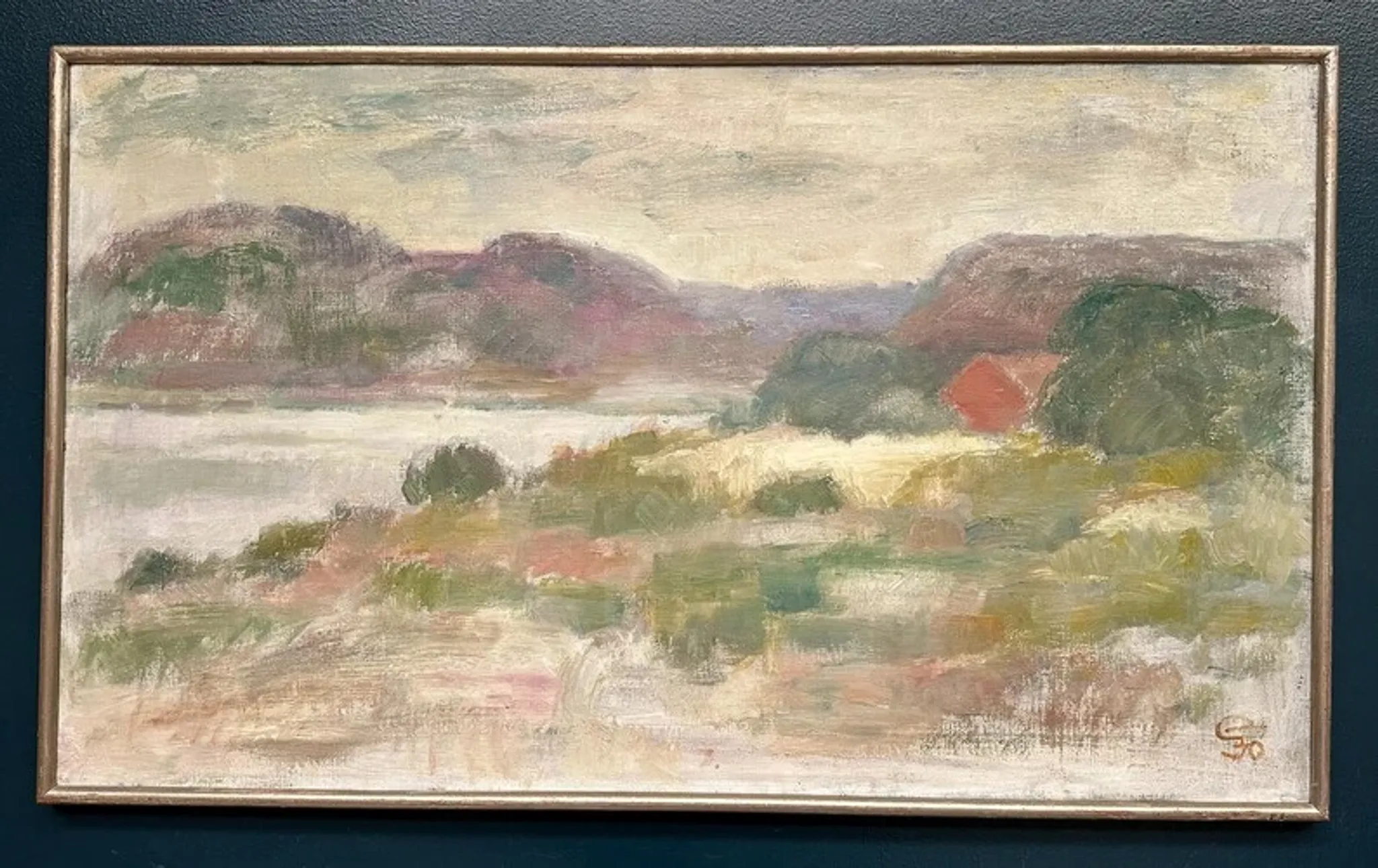 Large Original Swedish Oil on Canvas – "Early Morning" by Gunnel Forssell – Signed – Vintage and Framed – 83 × 50 cm (32.7" × 19.7")