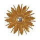 Vintage Wooden Sunburst Convex Mirror, Gold, 46cm