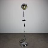 Lampadaire italien réglable en chrome Space Age, années 1960