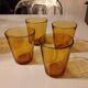 Italian pitcher service and 6 amber glasses
