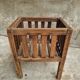 Antique rack storage basket walnut wood storage or toy bin