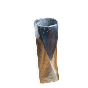 Polished aluminium vase