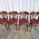 Vintage Bentwood Dining Chairs - Thonet Style - Red Faux Leather - Set of 4