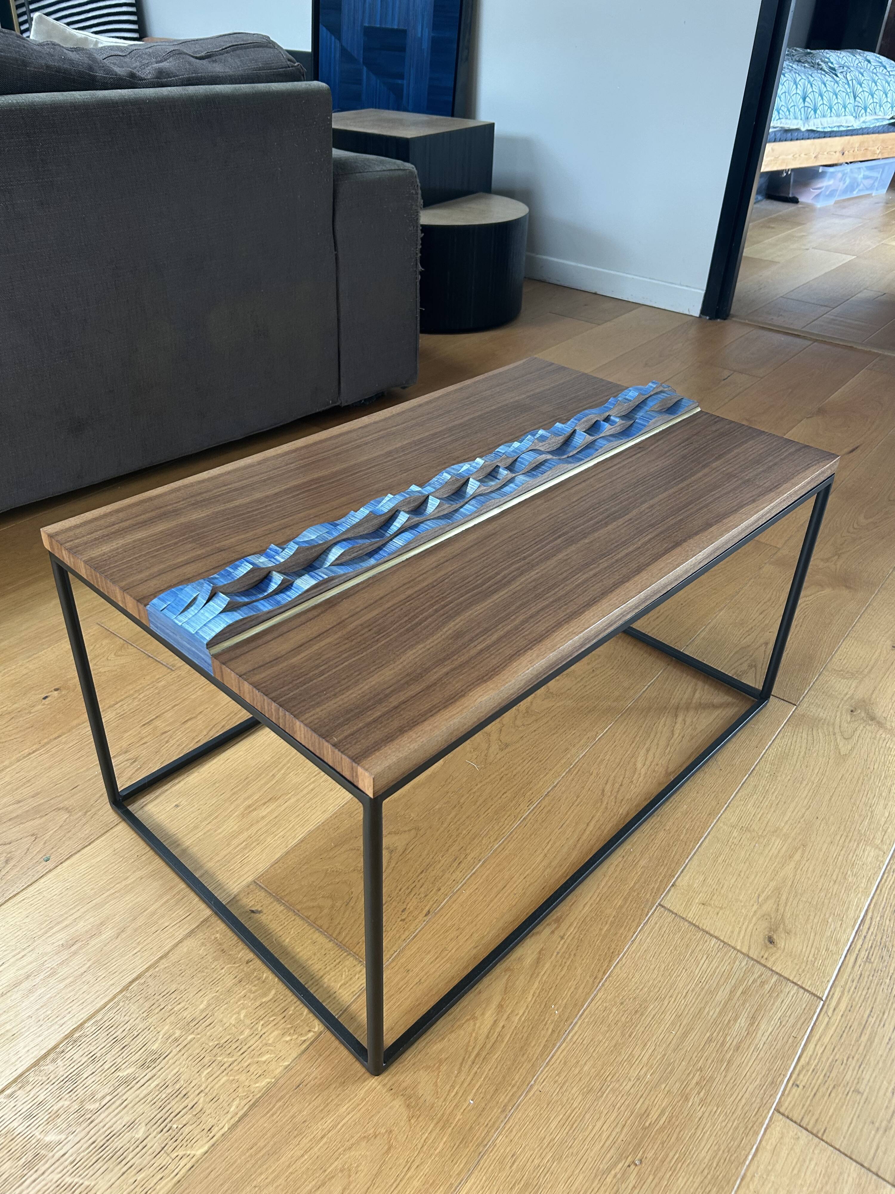 Walnut straw coffee table