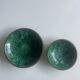 Bowls in natural malachite with brass edges - 1970s