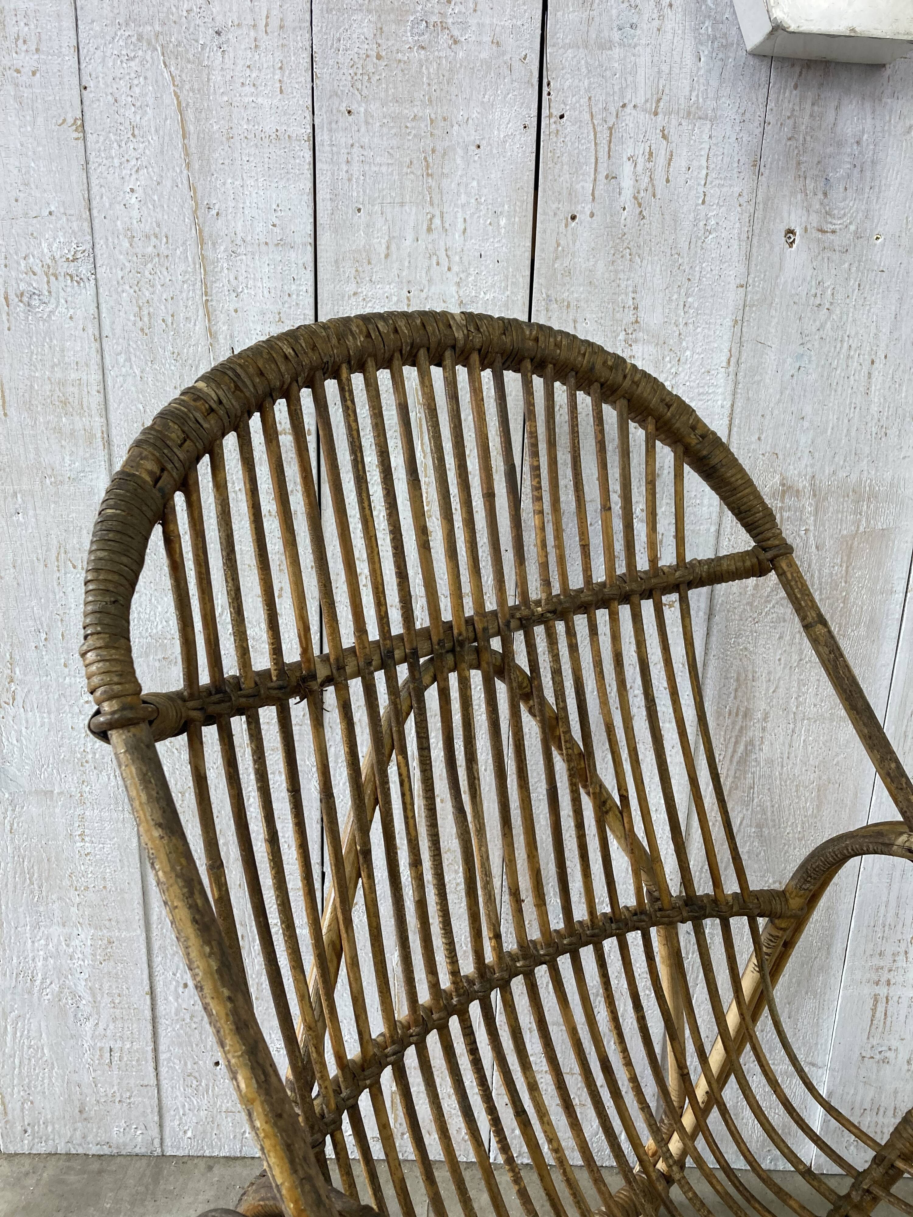 Vintage rattan armchair
