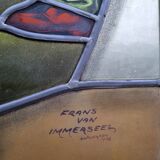 Large signed stained glass window