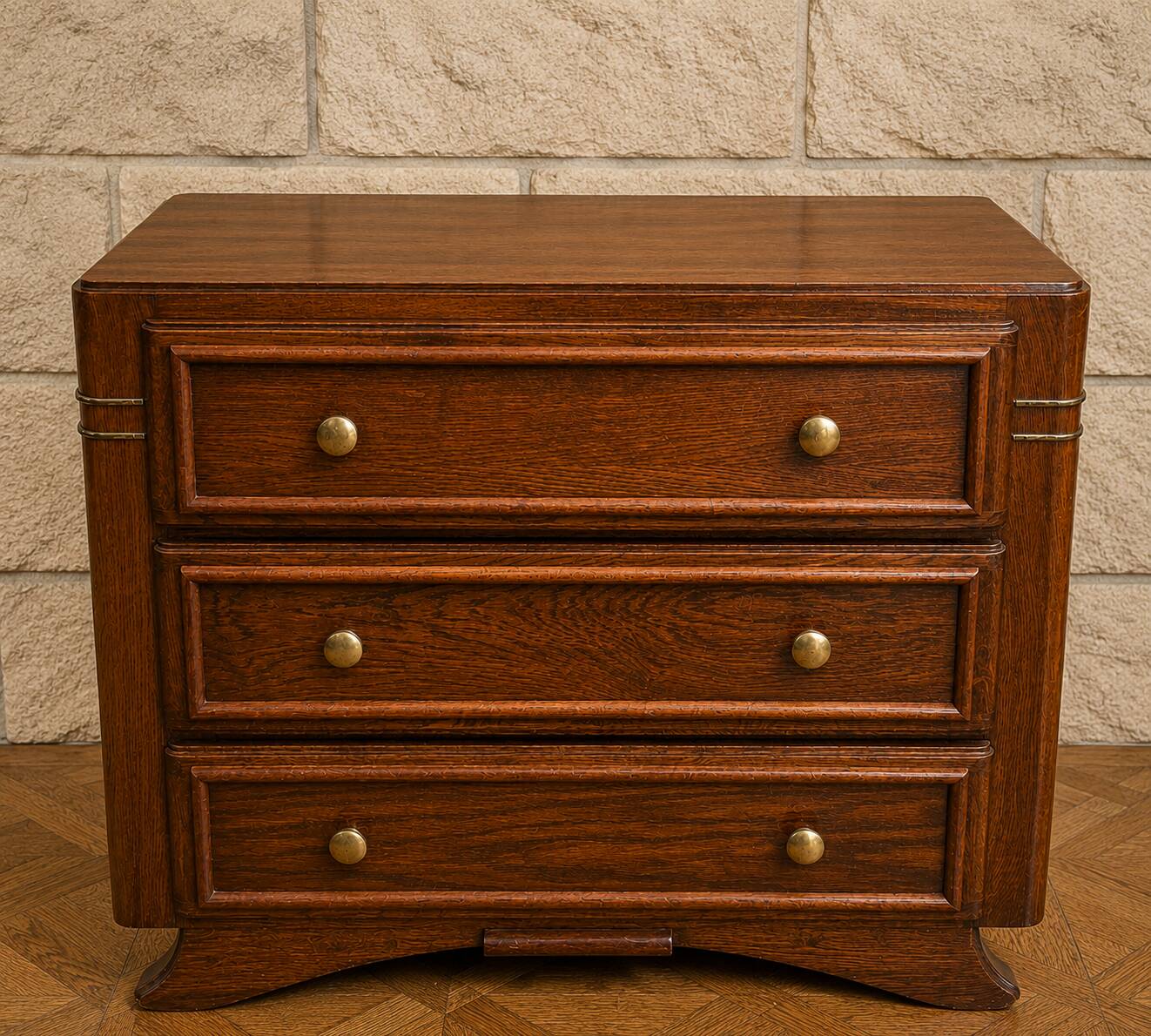Art Deco commode in mahogany and stained wood