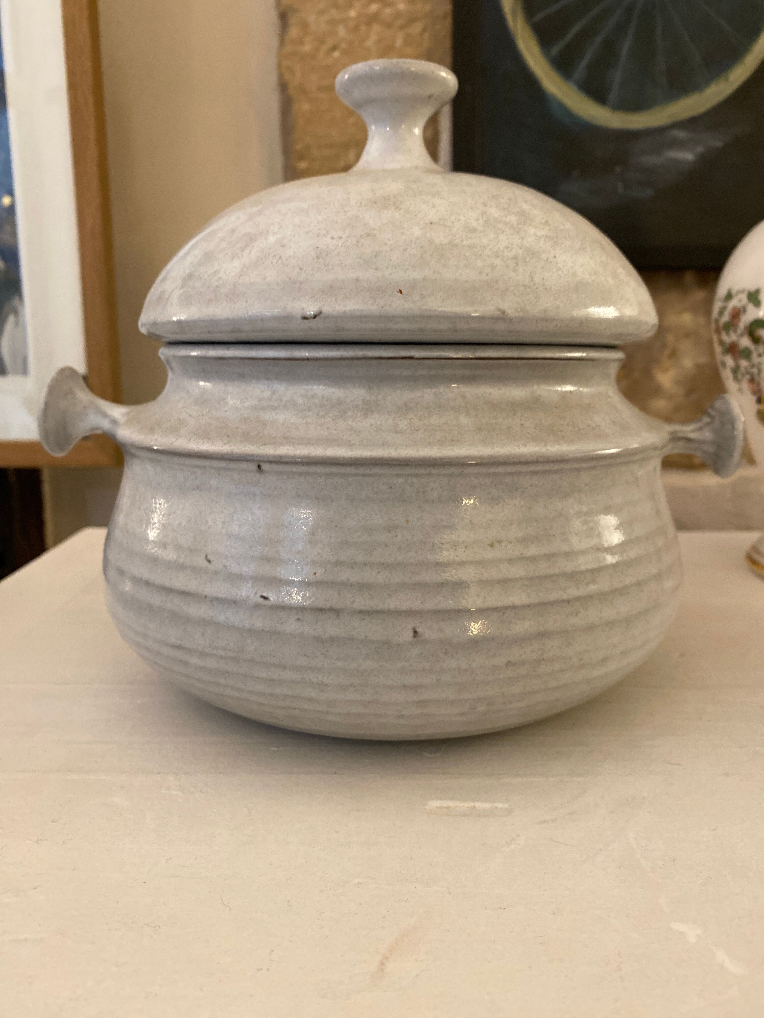 Ceramic pottery, white soup tureen