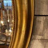 Louis xvi style mirror gilt wood with beveled glass leaf 19th c. period